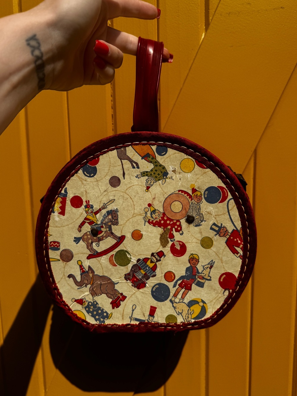 50s Vintage Small Hard Case Circus Luggage Clowns - Picture 3 of 12